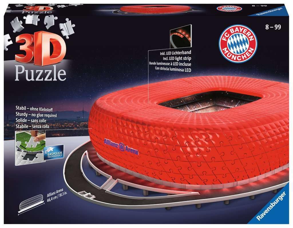 Ravensburger 3D パズル  FCバイエルン・ミュンヘン Amazon.com: Ravensburger FC Bayern Munich Puzzle 3D/Night